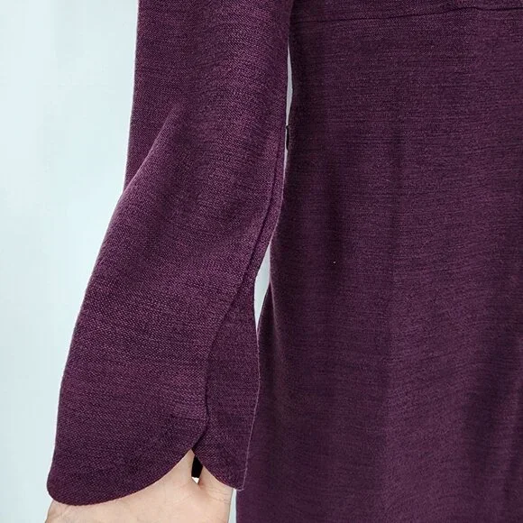 3/$25 70 Toad & Co Intermosso Dress M Long Sleeve Pockets Boat Neck Burgundy Red - Picture 7 of 12